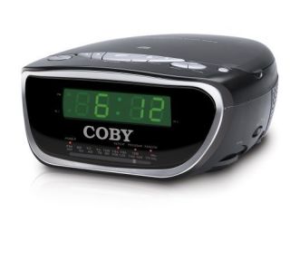 NEW Coby CDRA147 Digital AM FM Dual Alarm Clock Radio CD Player Black
