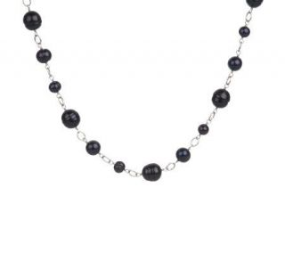 Honora Sterling Cultured Pearl Jet Black 18 Necklace —