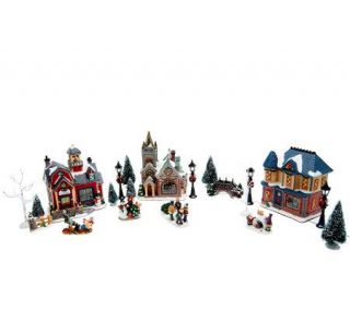 20 Piece Handpainted Village Set by Valerie