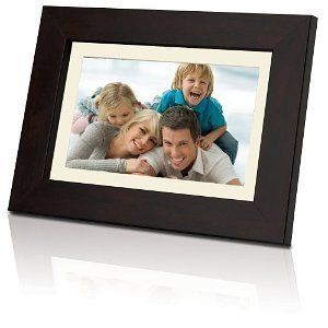 Coby 7 inch Widescreen Wooden Digital Photo Frame Black