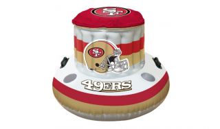  49ers NFL Beach Pool Inflatable Floating Cooler 4 Cup Holders