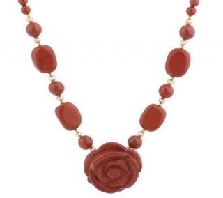 Lee Sands Gemstone Carved Rose 19 Necklace   J147608