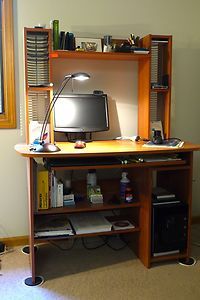 Computer Desk with Hutch and Keyboard Drawer