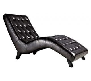 Abbyson Living Newport Bonded Leather Lounger Chaise —