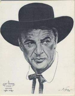 Gary Cooper 1952 High Noon on 1962 Volpe 8x10 Portrait