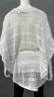  Caftan Ladies Womens Crochet Cape Sweater Sz s Coconut Milk