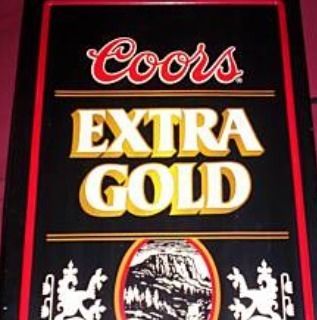 Coors Extra Gold Plastic Light Up Bar Sign Display 1985
