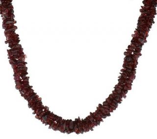 Sterling Garnet Bead Torsade Style 17 1/2Necklace w/ 2 Extender