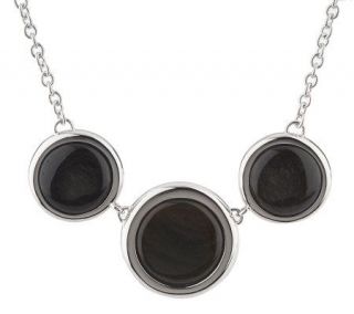 RLM Studio Sterling Black Obsidian Triple Circle 18 Necklace
