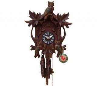 Hubert Herr Handcarved Moving Owl Cuckoo Clock —