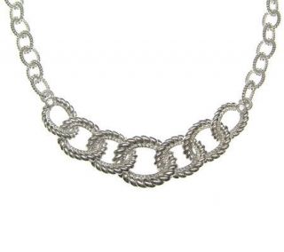 Judith Ripka Sterling Textured Oval Link 18 Necklace —