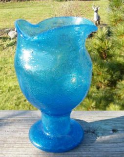 Antique Victorian Hand Blown 1800s Primitive Art Glass Aqua Blue