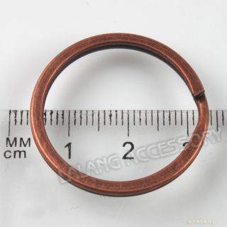50x Antique Red Copper Tone Key Ring Split Ring 160364