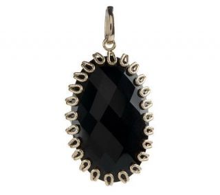 VicenzaGold BoldGemstone Pendant with Textured Border, 14K   J152519