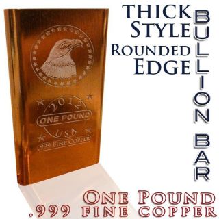 Pound lb Copper Bullion Bar 2012 Eagle with Stars 16 oz 999 Copper