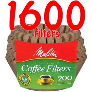 Melitta Basket Coffee Filter Natural Brown Unbleached 8 12 Cup 1600