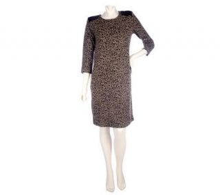 by Marc Bouwer Animal Print Dress with Sequin Detail —
