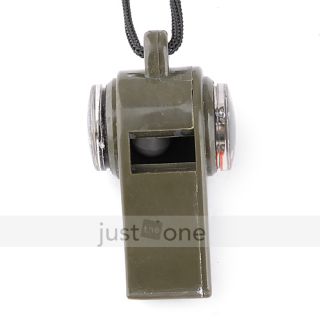 Outdoor Camping Hiking Emergency Survival Whistle Thermometer Compass