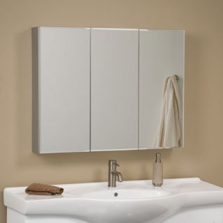  Series Brushed Aluminum Tri View Medicine Cabinet with Mirror
