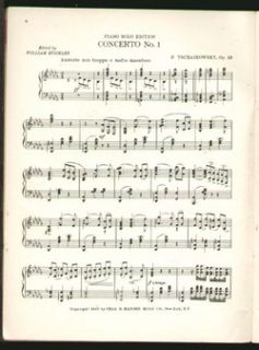 Concerto No 1 B Flat Minor Tschaikowsky 1947 Piano Solo Vintage Sheet