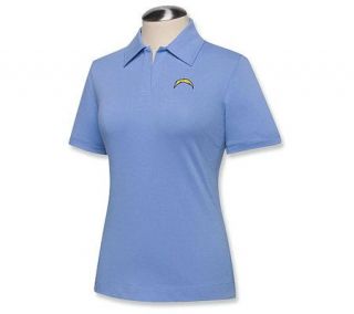 NFL San Diego Chargers Womens DryTec Light Blue Polo —