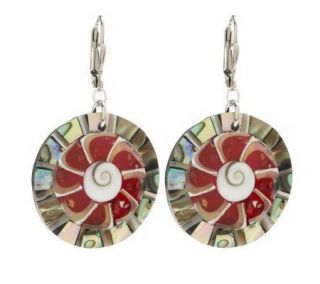Lee Sands Choice of Abalone Inlay Lever Back Drop Earrings —