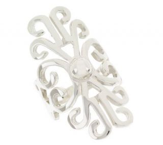 Artisan Crafted Sterling Bold Scroll Design Ring —