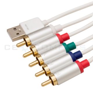 Component AV TV Video Cable USB Audio 5 RCA for iPhone iPad iPod Touch