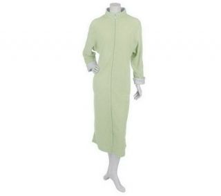 Stan Herman Zip Front Fleece Robe w/ Raglan Sleeves —