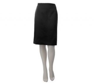 Linea by Louis DellOlio Pull on Pencil Skirt w/ Zipper Trim