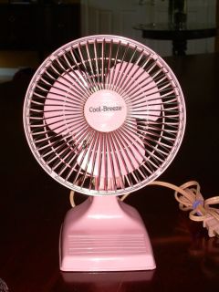 Mid Century Electric Cool Breeze Oscillating Pink Desk Fan Clean 2