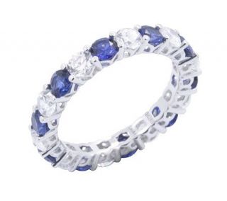 Epiphany Diamonique & Created Sapphire EternityBand Ring —
