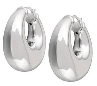 UltraFine Silver Bold Polished Hoop Earrings —