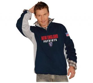 NFL New England Patriots Mens Quarter Zip Fleece Pullover —