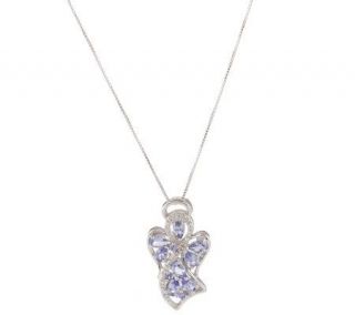35 ct tw Tanzanite Sterling Angel Pendant with Chain —