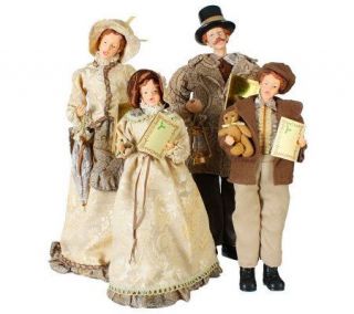 Set of 4 28 Fabric Victorian Family Carolers by Sterling —