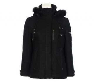 Excelled Wool Hooded Fashion Parka   A321035