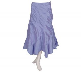 Iby Silk Shantung Seam Detail Ruched Skirt —
