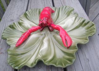 Brad Keeler Lobster Plate Dish Tray California Pottery RARE 6 Divided