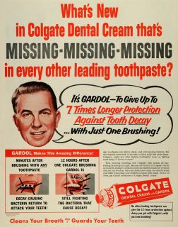 1955 Ad Colgate Palmolive Dental Cream Toothpaste Gardol Trademark