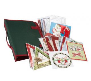 30 Piece Embellished Holiday Card Set with Organizer Bag —