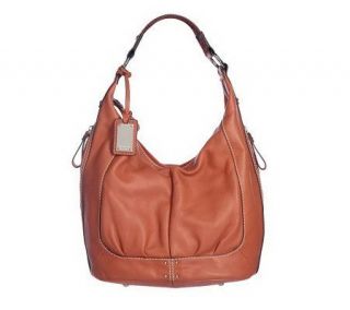 Tignanello Glove Leather Hobo Bag with Side Zippers —