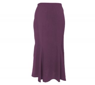 Nina Leonard Solid Long Skirt with Godet Inserts —