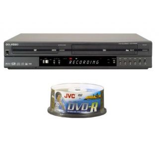 GoVideo VR4940 DVD Recorder/VCR Combo with 30 Pack DVD R Discs
