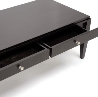 Black Wood Modern Coffee Table with Drawers Living Room Furniture