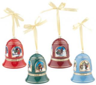 As Is Set of 4 Musical Bell Ornaments by Valerie —