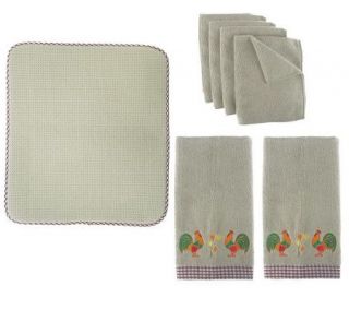 Don Asletts 7 pc Rooster Microfiber Kitchen Towel Set —
