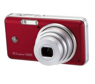 GE E1035 10MP Digital Camera with 3X Optical Zoom   Red —
