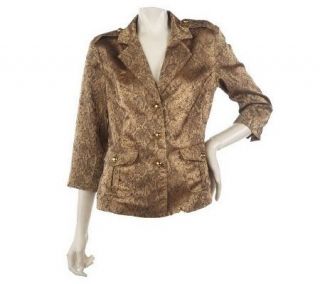 Joan Rivers Textured Metallic Python Pattern Jacket   A213028