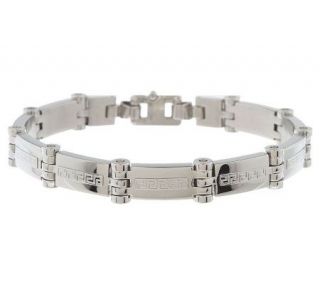Forza Mens Stainless Steel Bracelet with GreekKey Design —